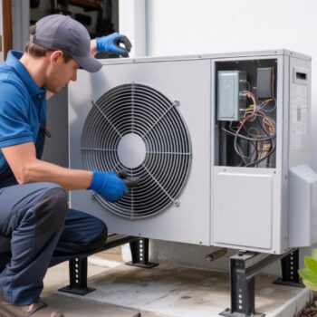 technik montujący pompę ciepła