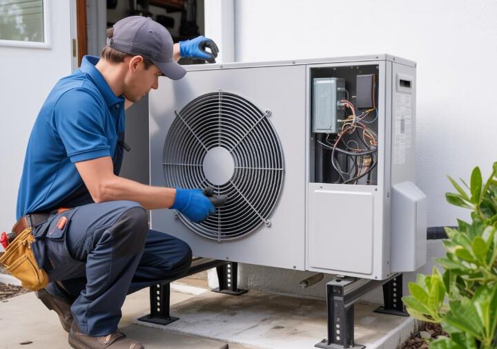 technik montujący pompę ciepła