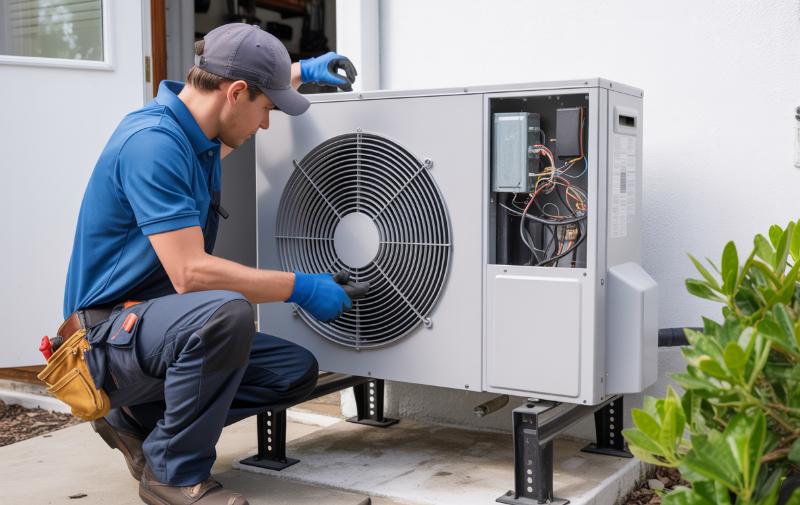 technik montujący pompę ciepła
