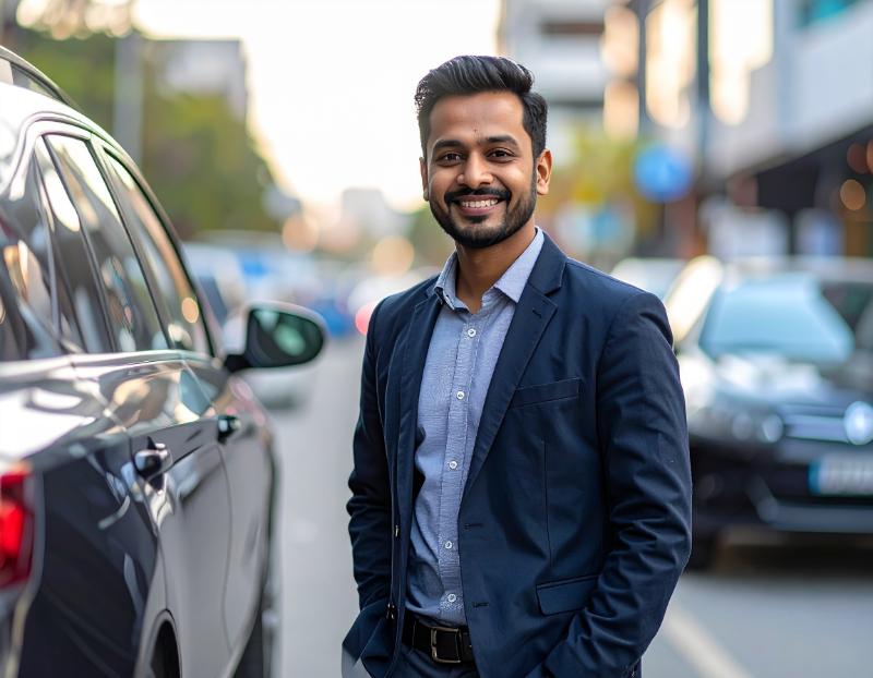 Zadowolony właściciel po szybkiej sprzedaży samochodu